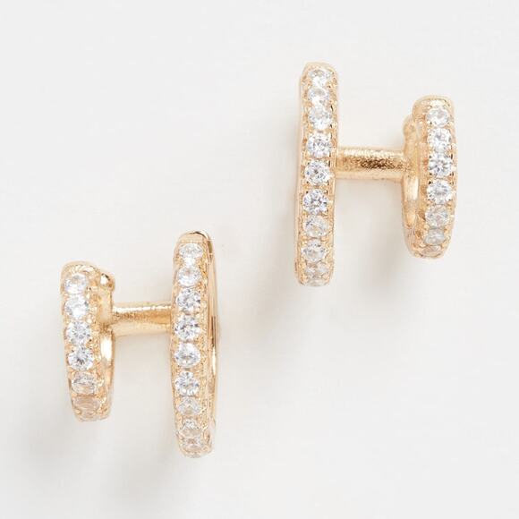 SHASHI Katerina Double Earrings Gold - One Size - Picture 1 of 4